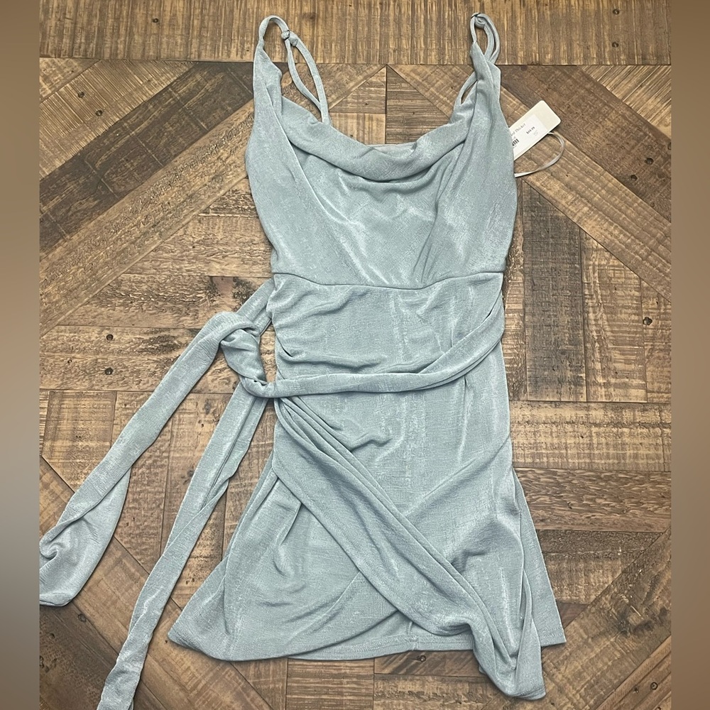 Shimmering Silver Mini Dress
